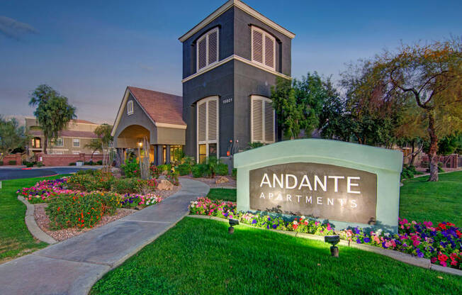 Elegant Entry Signage at Andante Apartments, Arizona