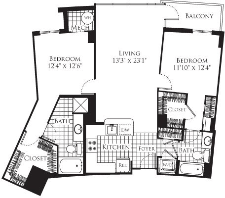 2 beds, 2 baths, 1,227 sqft, $2,682, Unit 0920