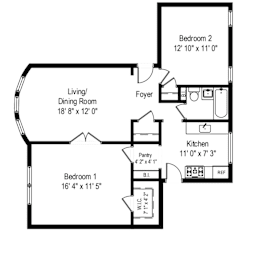 2 beds, 1 bath, $2,300