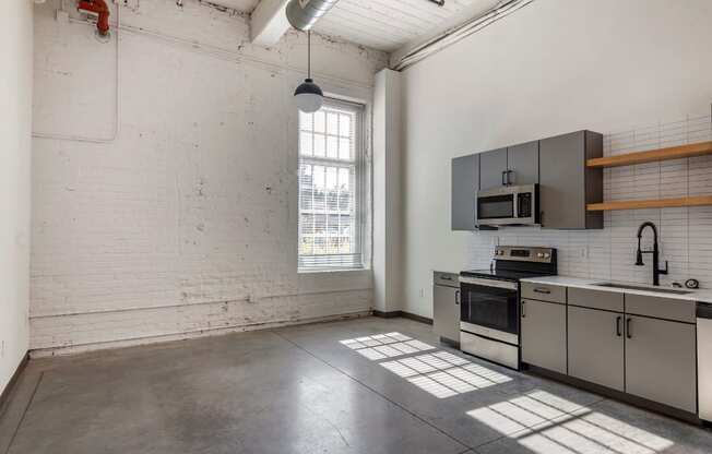 Living Room at Highland Mill Lofts, Charlotte, North Carolina