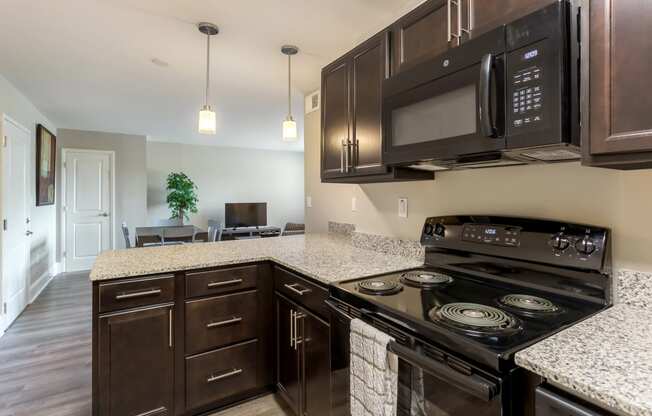 Kitchen in a 2 bedroom apartment at Halcyon Apartments