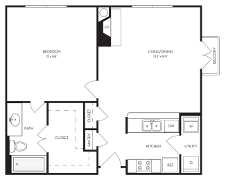 1 bed, 1 bath, 739 sqft, $1,249