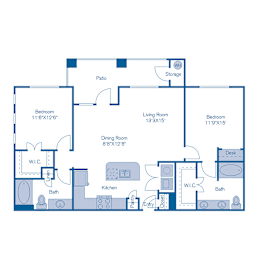 2 beds, 2 baths, 1,160 sqft, $1,694