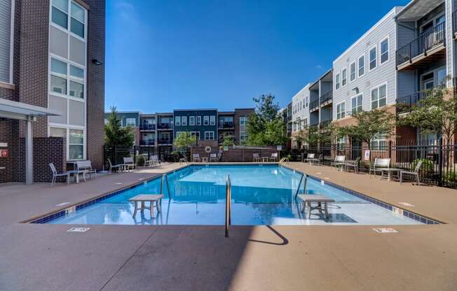 Pool Side Relaxing Area With Sundeck at Heritage at Oakley Square, Cincinnati, OH