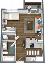 Studio, 1 bath, 440 sqft, $1,431