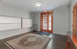 lobby and mail area at parkside apartments in washington dc
