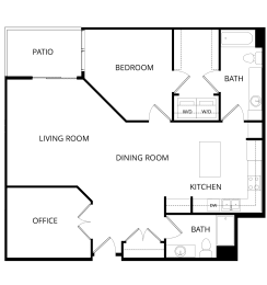 1 bed, 2 baths, 1,152 sqft, $1,295