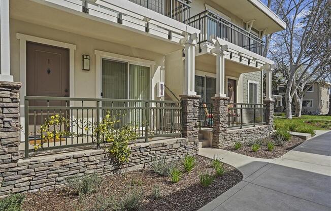 Apartment entrance at Parkside Apartments, Davis