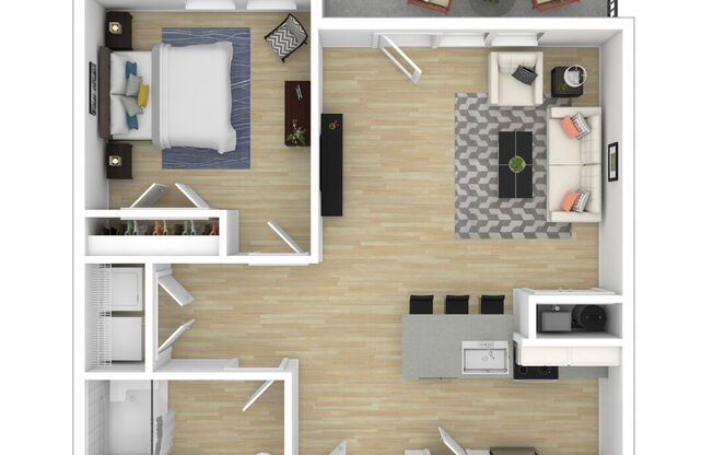 1 bed, 1 bath, 758 sqft, $2,300