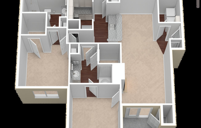 2 beds, 2 baths, 1,228 sqft, $2,152