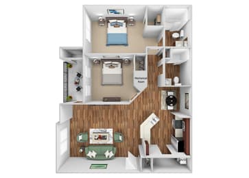 2 beds, 2 baths, 1,090 sqft, $1,462