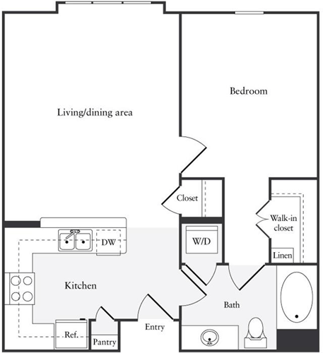 1 bed, 1 bath, 750 sqft, $3,105