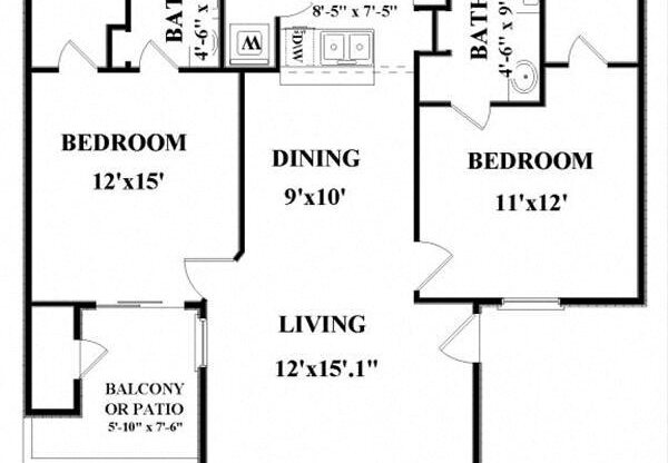 2 beds, 2 baths, 984 sqft, $1,699