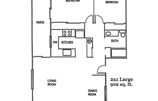 2 beds, 1 bath, 825 sqft, $1,199, Unit 248