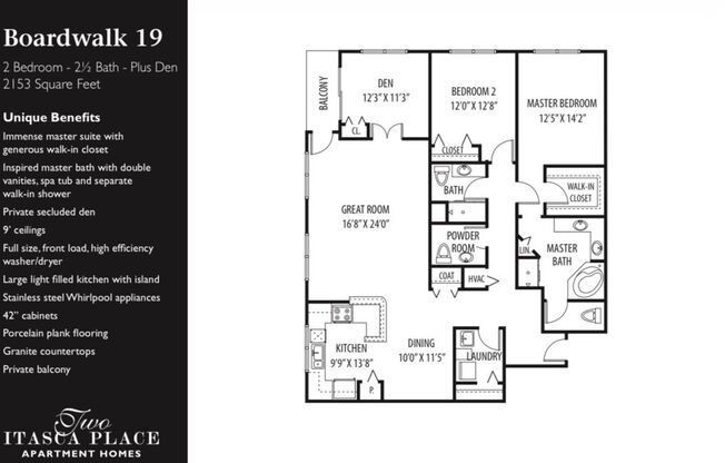 2 beds, 2.5 baths, 2,153 sqft, $3,200, Unit 219