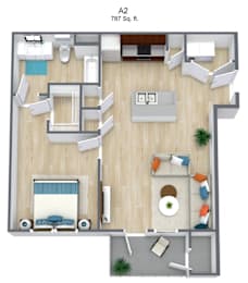 1 bed, 1 bath, 714 sqft, $1,120