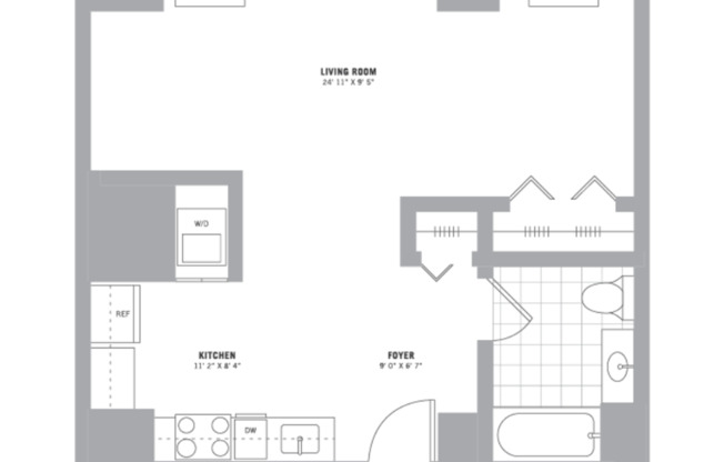 Studio, 1 bath, 599 sqft, $2,150, Unit 210-508