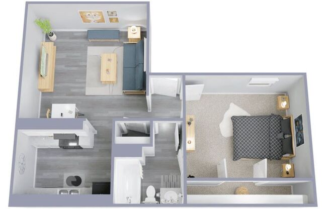 1 bed, 1 bath, 687 sqft, $1,256