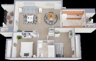 2 beds, 1 bath, 760 sqft, $1,129