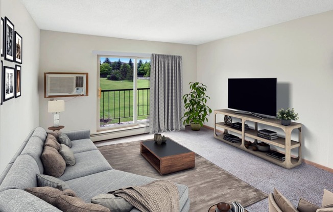 Dominium_ElmCreek_Virtually Staged Apartment Home Living Room