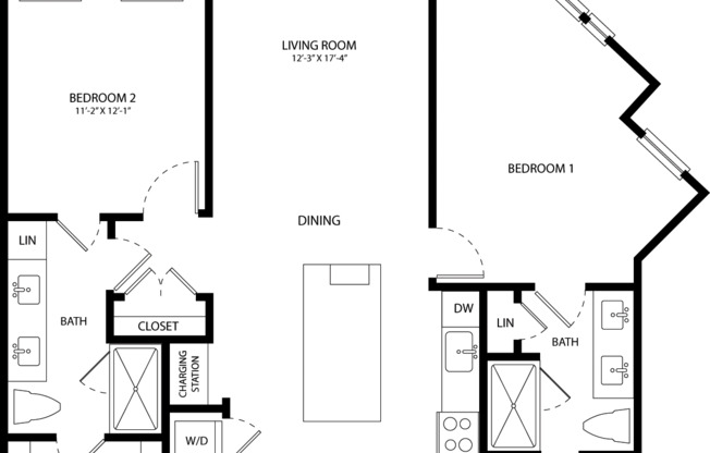 2 beds, 2 baths, 1,254 sqft, $2,395, Unit 571