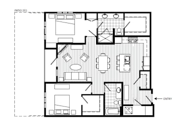 2 beds, 2 baths, 1,232 sqft, $3,881