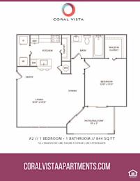 1 bed, 1 bath, 844 sqft, $2,049