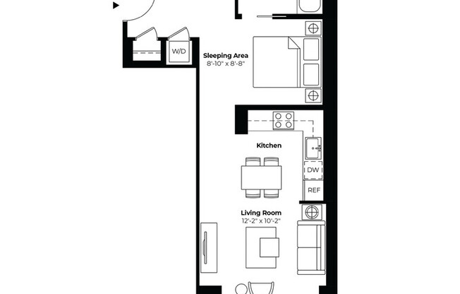Studio, 1 bath, 572 sqft, $6,900, Unit N4E