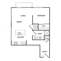 1 bed, 1 bath, 647 sqft, $2,382