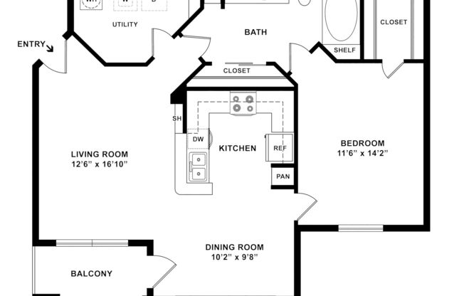 1 bed, 1 bath, 811 sqft, $1,185