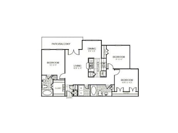 3 beds, 2 baths, 1,110 sqft, $1,540