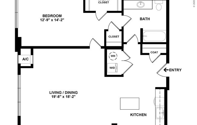 1 bed, 1 bath, 1,085 sqft, $3,690, Unit 302