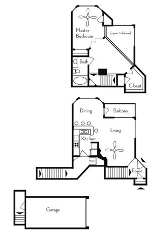 1 Bedroom Floor Plan | Apartments For Rent In Phoenix, AZ | Pavilions on Central Apartments