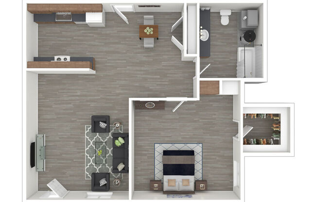 1 bed, 1 bath, 550 sqft, $1,192
