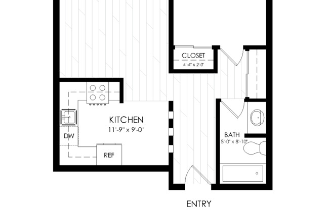 1 bed, 1 bath, 625 sqft, $1,195