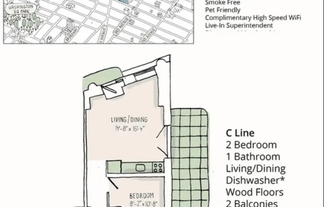 Studio, 1 bath, $6,300, Unit 5C