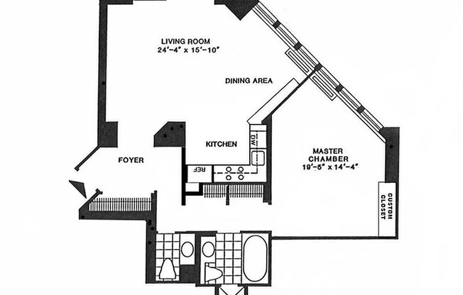 1 bed, 1.5 baths, 915 sqft, $7,200, Unit 6105
