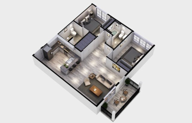 2 beds, 2 baths, 1,091 sqft, $1,595, Unit 107B