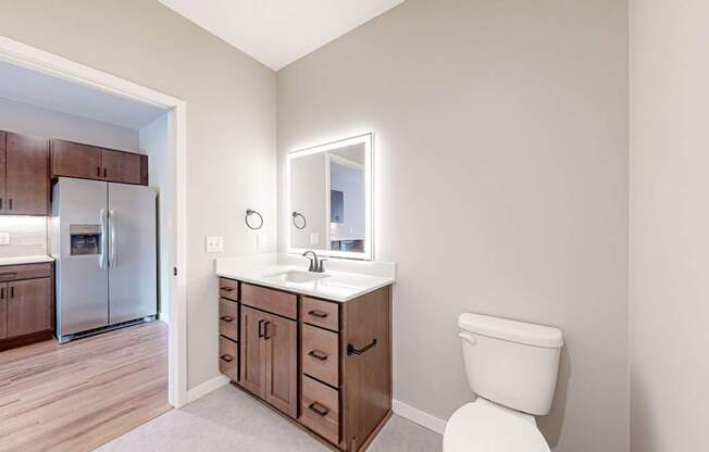 a bathroom with a toilet and a sink and a mirror