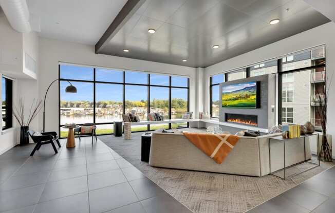 Harbor Sky Clubhouse Lounge with Fireplace and Beautiful Views