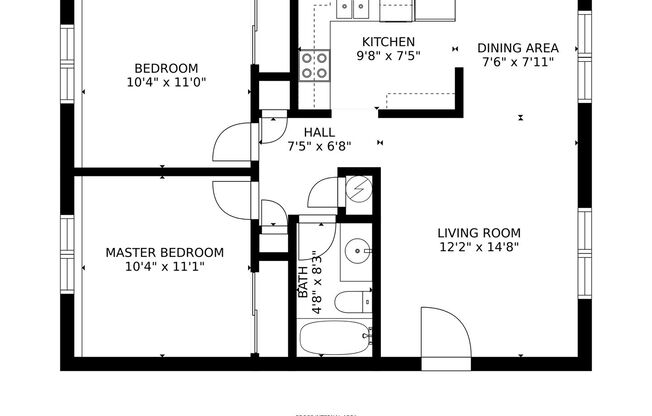 2 beds, 1 bath, 697 sqft, $1,575, Unit 3