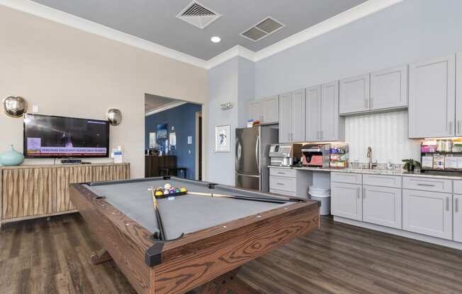 Pool Table and Kitchen