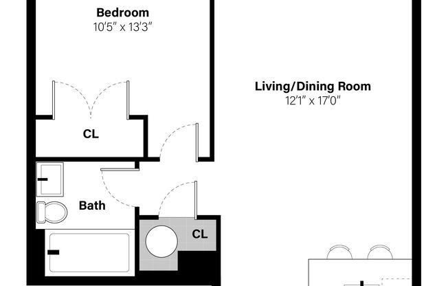 1 bed, 1 bath, $3,400, Unit 2F