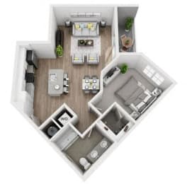 1 bed, 1 bath, 808 sqft, $2,353