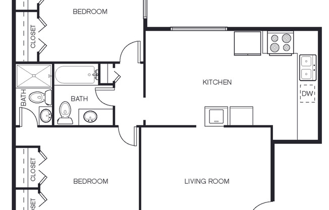 2 beds, 2 baths, 1,050 sqft, $1,200, Unit 3083-03