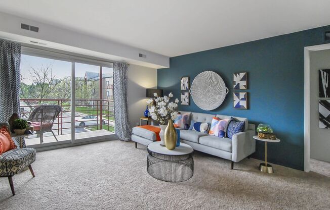 Living room at Emerson Apartments in Ann Arbor, MI