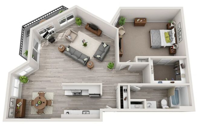 1 bed, 1 bath, 731 sqft, $1,555, Unit A305
