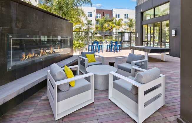 Outdoor firepit at The Platform Urban Apartments