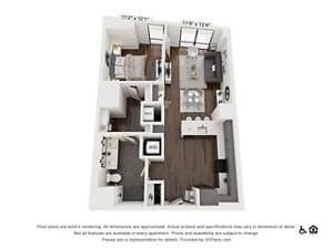 1 bed, 1 bath, 844 sqft, $2,615