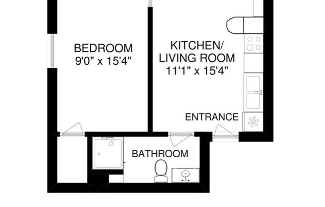 1 bed, 1 bath, $840